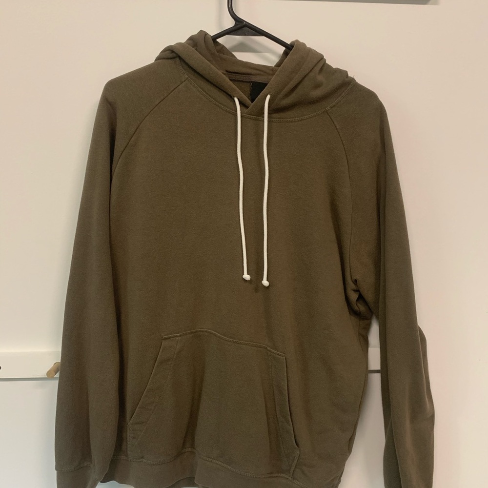 Thin terry cloth olive hoodie